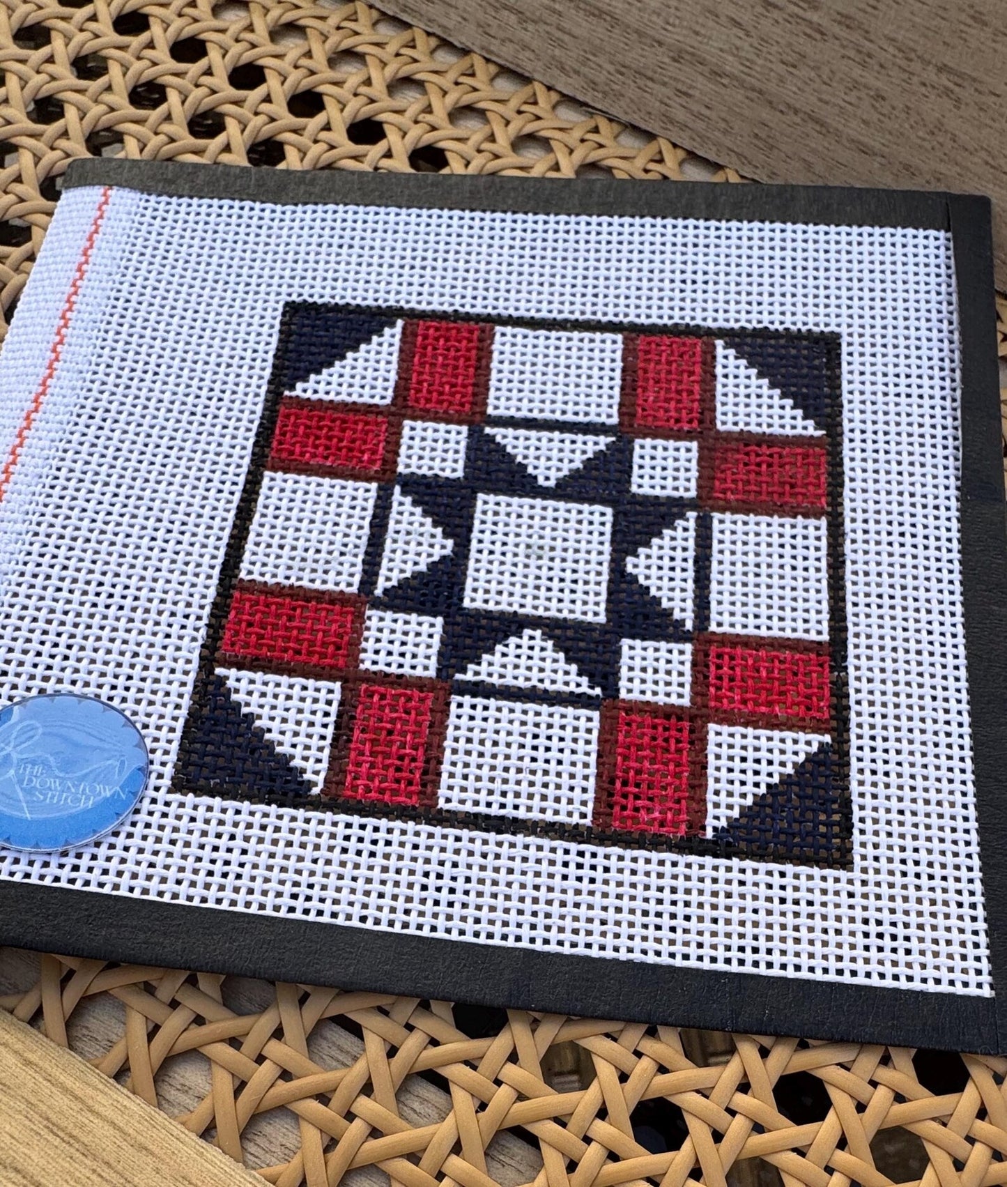 Needlepoint - Army Star Quilt Square