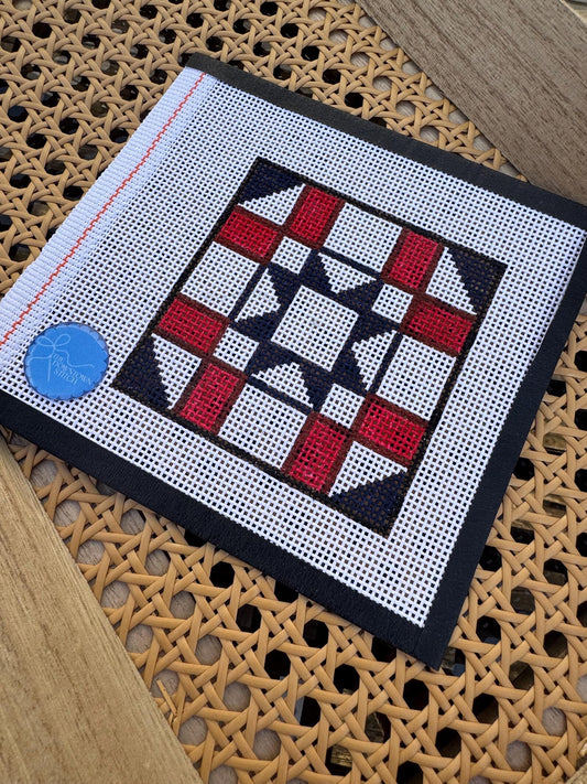 Needlepoint - Army Star Quilt Square