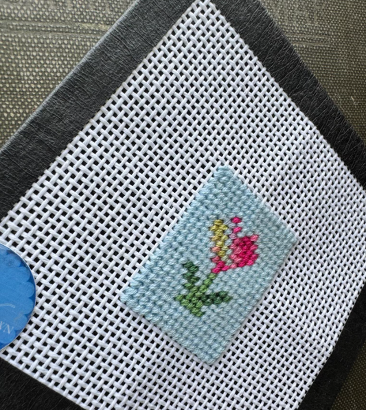 Mini Needlepoint Canvas | Spring Tulip
