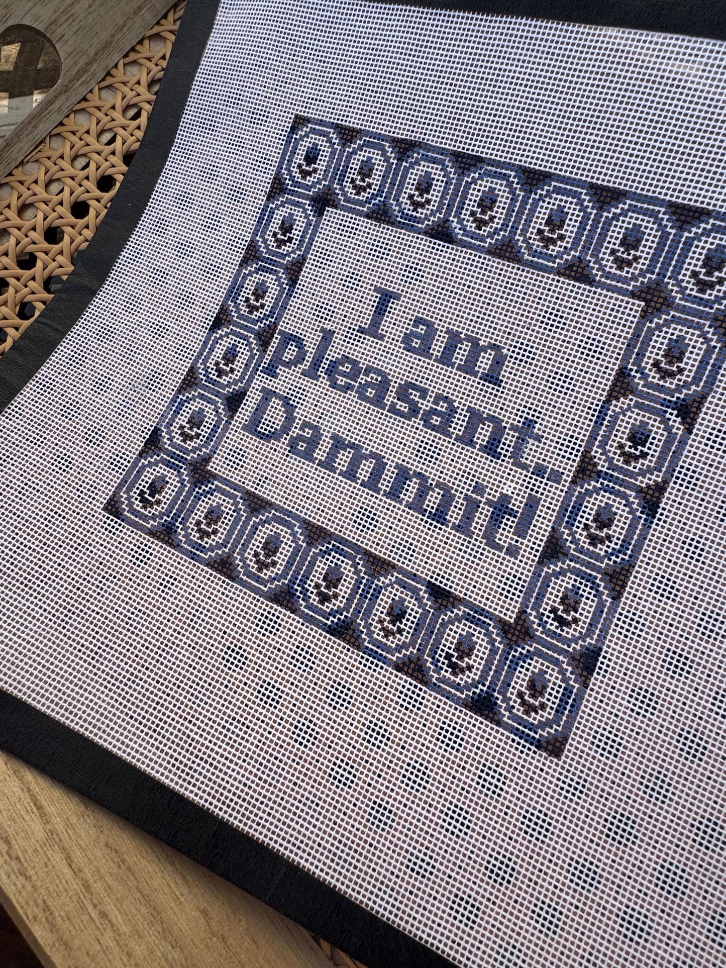 I Am Pleasant Needlepoint Canvas 8x8 | Steel Magnolias